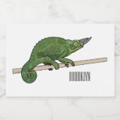Jackson's chameleon cartoon voedselcontainer etiket (Enkel label)