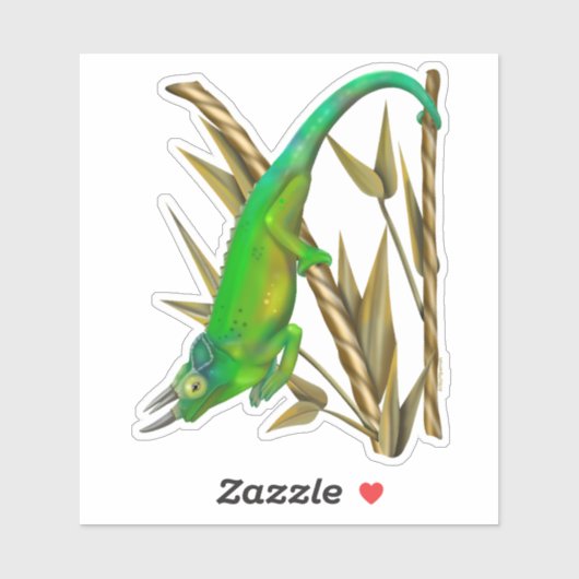 Jacksons kameleon hangt in de bamboe sticker (Vel)