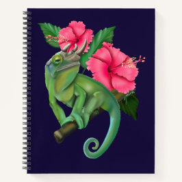 Jackson's kameleon met Hibiscus Notitieboek