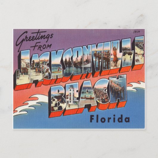 Jacksonville Beach Florida Briefkaart (Voorkant)