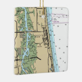 Jacksonville Beach Florida Chart Ceramic Ornament (Rechts)