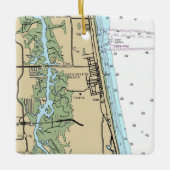 Jacksonville Beach Florida Chart Ceramic Ornament (Voorkant)