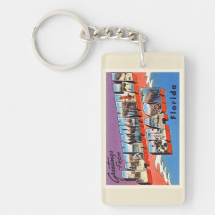 Jacksonville Beach Florida FL Old Travel Souvenir Sleutelhanger