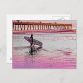 Jacksonville Beach Surfer Briefkaart (Voorkant / Achterkant)