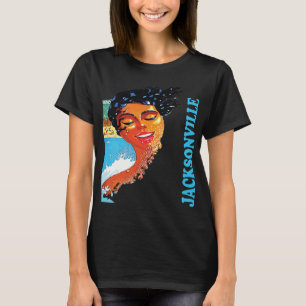 Jacksonville Beach Zonsondergang Retro Reis T-shirt
