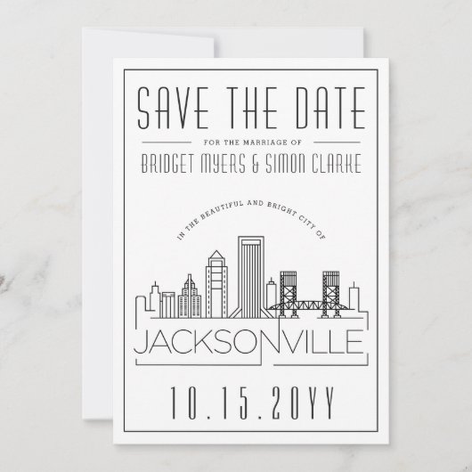 Jacksonville bruiloft | Skyline De datum opslaan Kaart (Voorkant)