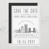 Jacksonville bruiloft | Skyline De datum opslaan Kaart (Voorkant / Achterkant)
