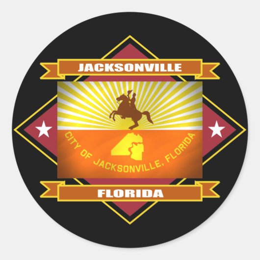 Jacksonville Diamond Ronde Sticker (Voorkant)