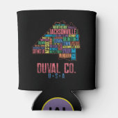 Jacksonville Duval County Florida Map USA Blikjeskoeler (Achterkant)