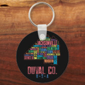 Jacksonville Duval County Florida Map USA Sleutelhanger (Voorkant)