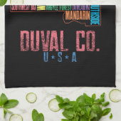 Jacksonville Duval County Florida Map USA Theedoek (Gevouwen)