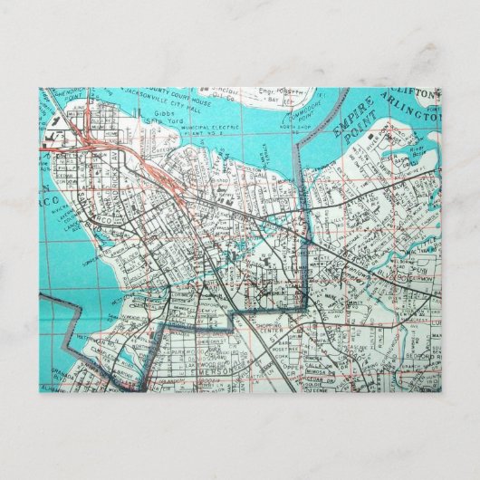 JACKSONVILLE, FL  Kaart Briefkaart (Voorkant)