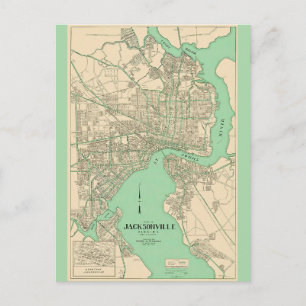 Jacksonville FL Vintage Kaart Ansichtkaart