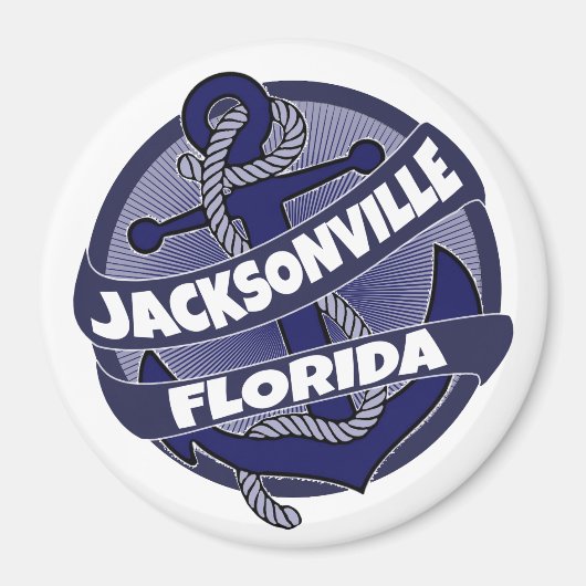 Jacksonville Florida anchor swirl magnet Magneet (Voorkant)