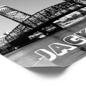 Jacksonville Florida Bridge Black en White Foto Poster (Hoek)