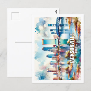 Jacksonville Florida Famous Travel waterverf Briefkaart
