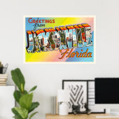 Jacksonville Florida FL Vintage Travel Souvenir Poster (Thuiskantoor)
