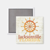 Jacksonville Florida kapitein's wielmagneet Magneet (Voorkant / Achterkant)