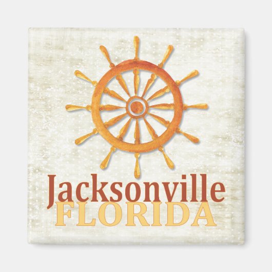 Jacksonville Florida kapitein's wielmagneet Magneet (Voorkant)