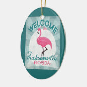Jacksonville Florida Pink Flamingo Retro Keramisch Ornament (Links)
