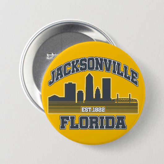 Jacksonville, Florida Ronde Button 7,6 Cm (Voorkant /achterkant)