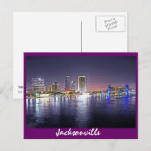 Jacksonville, Florida 's nachts Briefkaart (Voorkant / Achterkant)