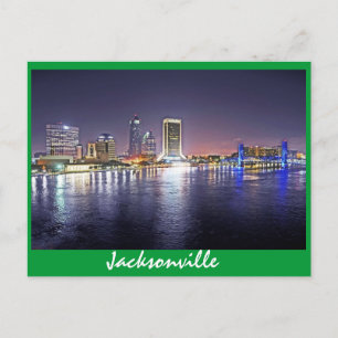 Jacksonville, Florida 's nachts Briefkaart