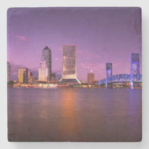 Jacksonville Florida Skyline bij nacht Stenen Onderzetter