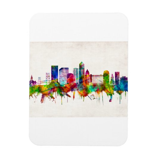 Jacksonville Florida Skyline Magneet (Verticaal)