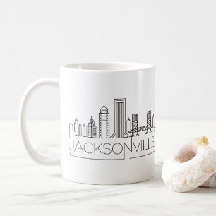 Jacksonville, Florida   Stad gestileerde Skyline Koffiemok