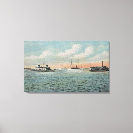 Jacksonville, Florida - Uitzicht van Harbour met B Canvas Afdruk (Voorkant)