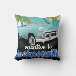 Jacksonville, Florida, USA vintage reisposter. Kussen