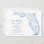 Jacksonville Floride Mariage Elegant Marine Carte (Devant)