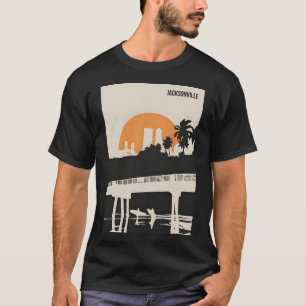 Jacksonville  Minimal Florida Travel Poster T-shirt