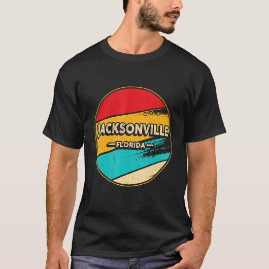 Jacksonville Retro  Sunset Us State Jackson T-shirt (Voorkant)
