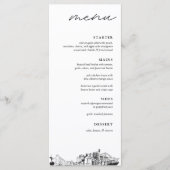 Jacksonville Silhouette Schets Bruiloft Diner Menu (Voorkant)