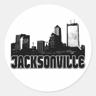 Jacksonville Skyline Ronde Sticker