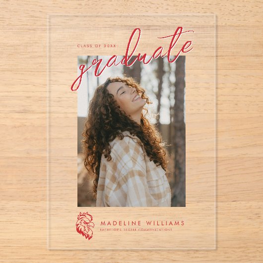 Jacksonville State University Afstuderen Acryl Uitnodigingen (Voorkant)