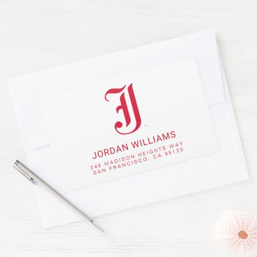 Jacksonville State University Klassieke JSU brief Rechthoekige Sticker (Envelop)