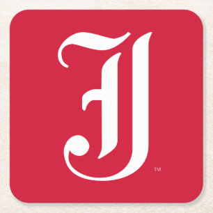 Jacksonville State University Klassieke JSU-letter Vierkante Kartonnen Onderzetter