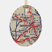 Jacksonville TX  Map Keramisch Ornament (Rechts)