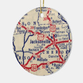 Jacksonville TX  Map Keramisch Ornament (Links)