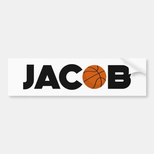 Jacob Basketball Bumpersticker (Voorkant)