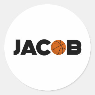 Jacob Basketball Ronde Sticker