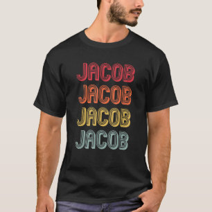 JACOB Cadeau Naam Gepersonaliseerd Grappig Retro V T-shirt