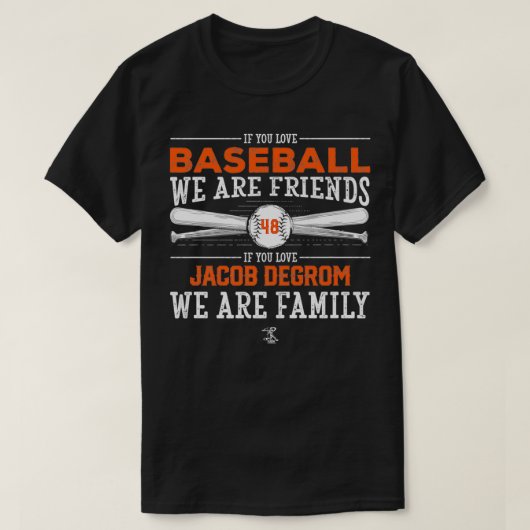Jacob deGrom als je van honkbalkleding houdt T-shirt (Design voorkant)