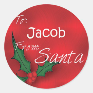 Jacob gepersonaliseerd Holly Label62 Ronde Sticker