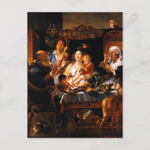Jacob Jordaens - als de oude zang, dus de jonge pi Briefkaart