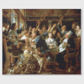 Jacob Jordaens The Feast of the Bean King Cadeaupapier (Vlak)