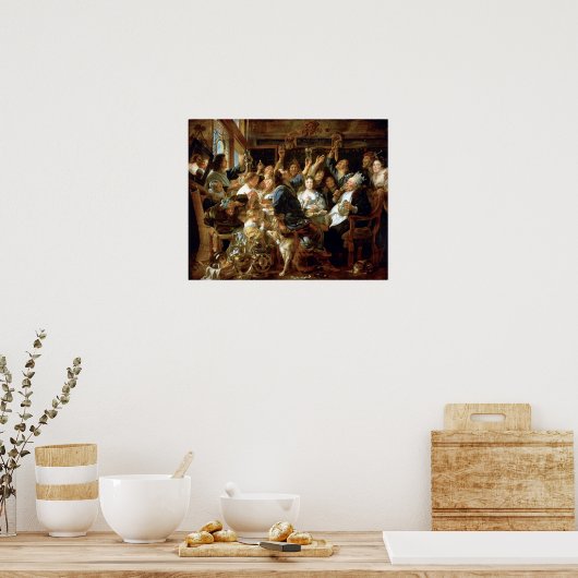 Jacob Jordaens The Feast of the Bean King Poster (Keuken)